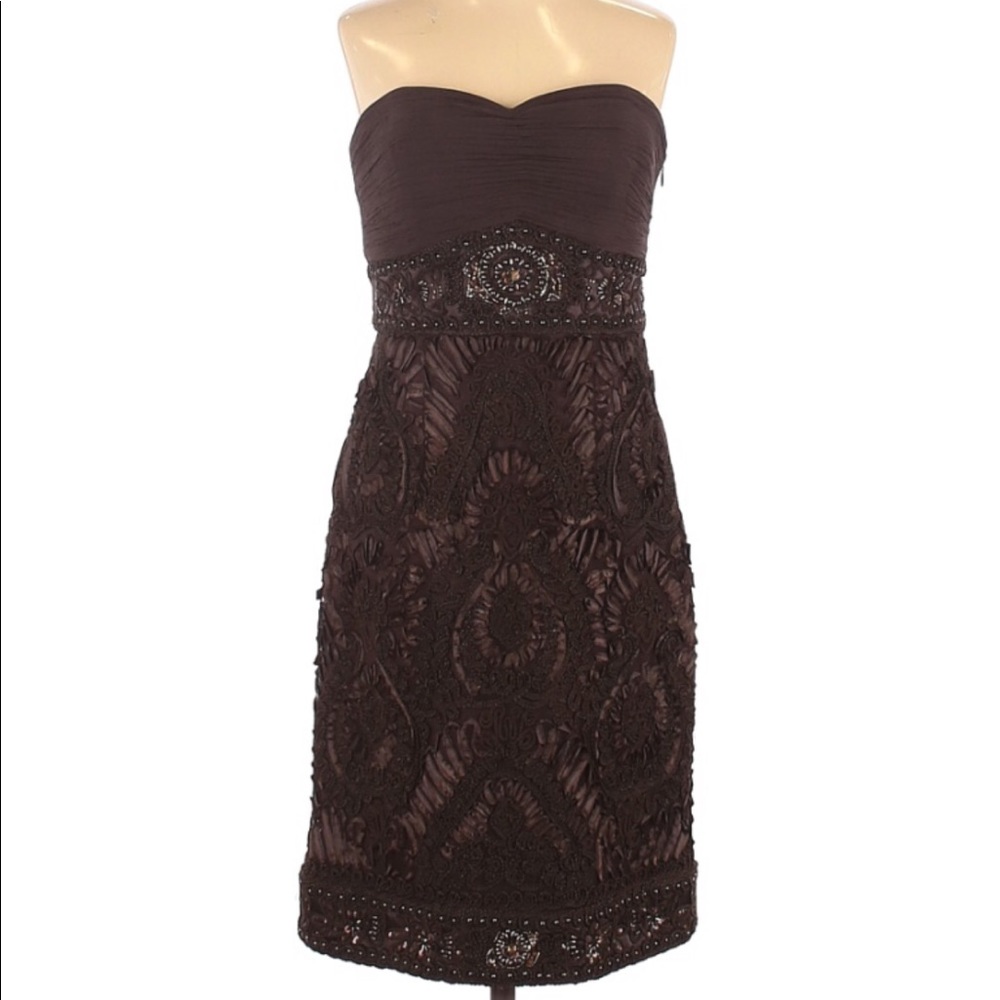 Sue Wong Brown Cocktail Dress Size 4